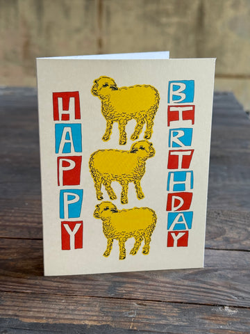 Happy Birthday Sheep - Card