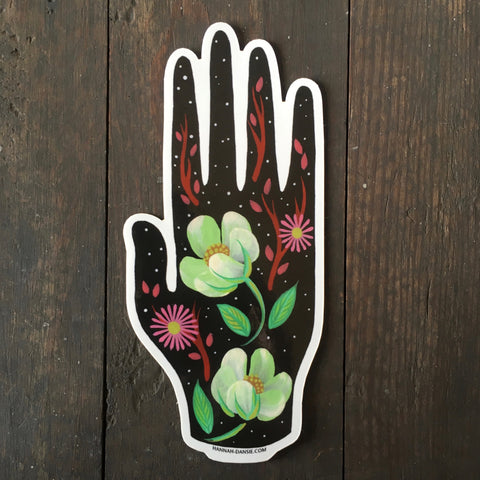 Floral Space Hand - Sticker