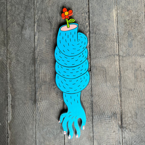Swirly Blu Flower Arm - Original Artwork